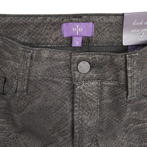 NWT NYDJ Jeans Women's Size 8 Marilyn Straight Leg Gray Snake Print Made in USA - Picture 9 of 16